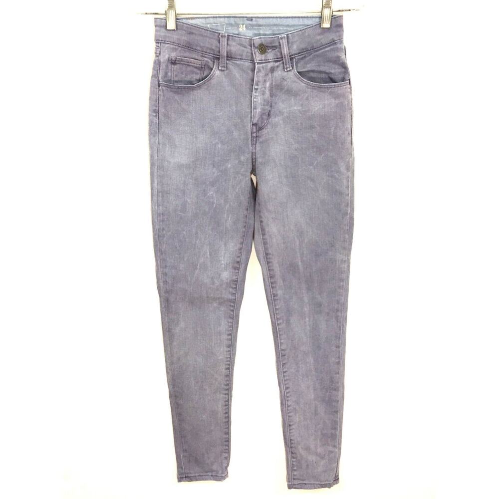 Levis Jeans Acid Wash Tapered Leg Stretch Womens 24 Retro Grunge Boho Y2K